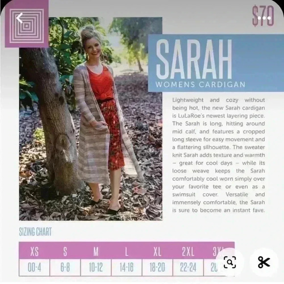 Lularoe small lightweight grey “ Ruffled” Sarah duster cardigan. NWT. Pleated - Picture 9 of 9